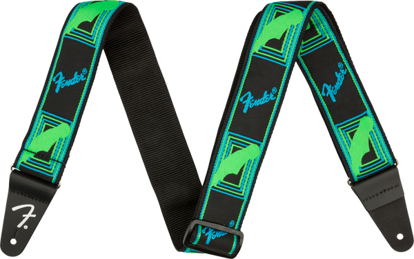 Fender Neon Monogram Strap Blue and Green
