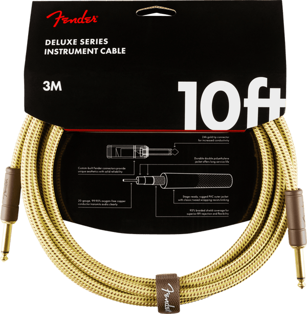 Fender Deluxe 10' Instrument Cable, Tweed