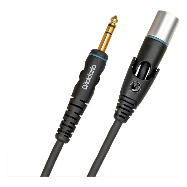 D'Addario PW-GMMS-10 Custom Series Swivel Microphone Cable, 1/4" TRS to XLR Male, 10'
