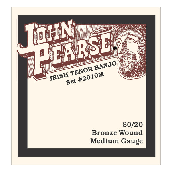 John Pearse 2010M Irish Tenor Banjo Strings, 80/20 Bronze Medium 12-38