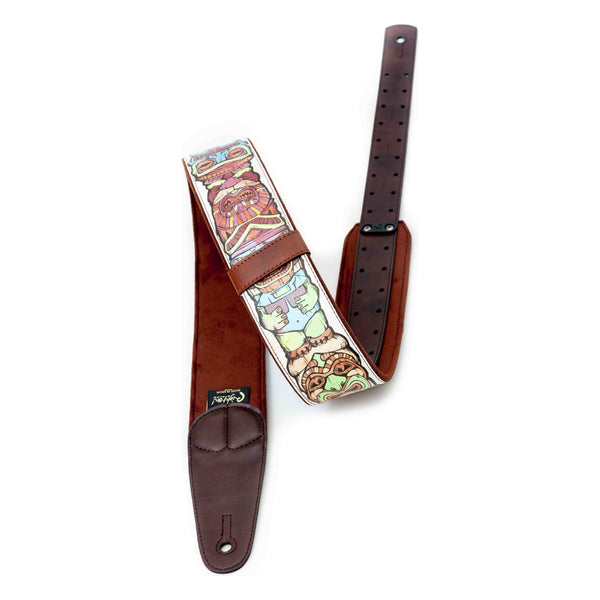 RightOn! Mojo Tiki White Guitar Strap