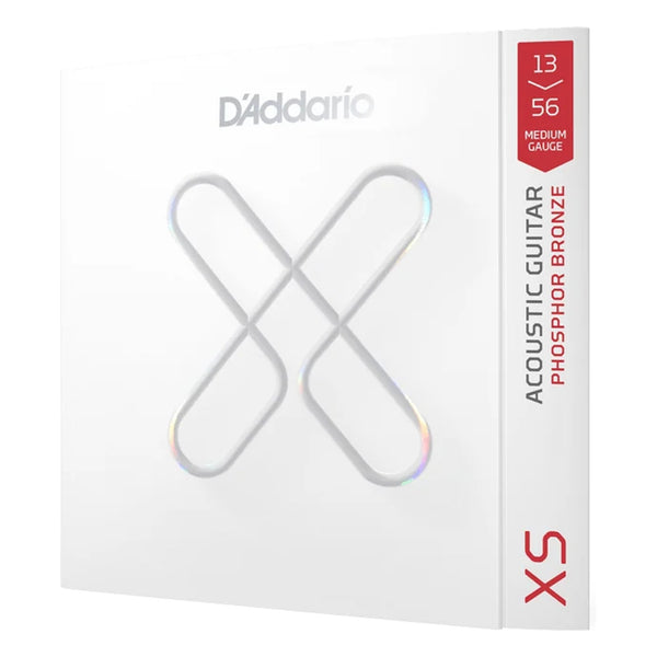 D'Addario XSAPB1356 XS Phosphor Bronze Coated Acoustic Guitar Strings, Medium 13-56