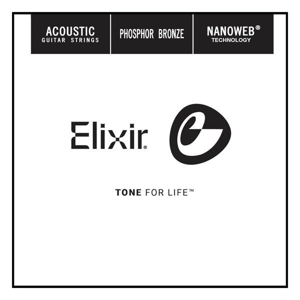 Elixir 14124 Nanoweb Phosphor Bronze Acoustic Single String, .024 (single string)