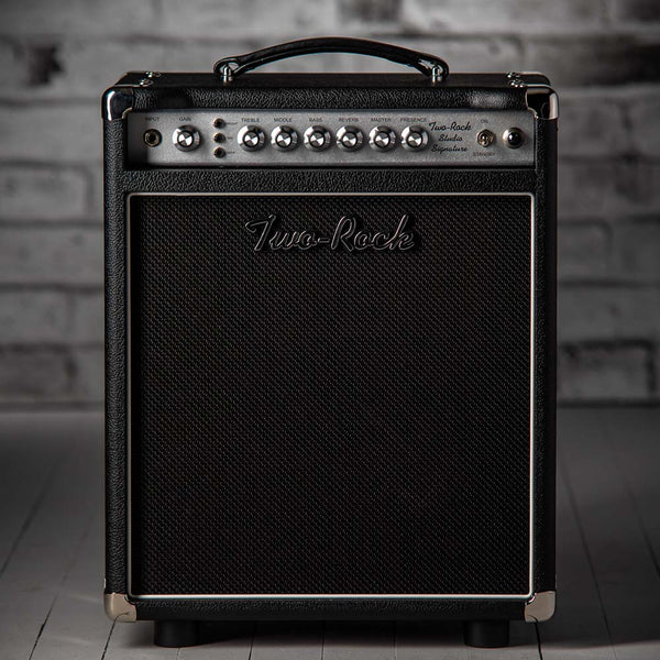 Two-Rock Studio Signature combo, silver anodize, black bronco, black matrix cloth, white piping