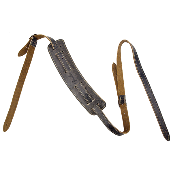 Fender Vintage-Style Distressed Leather Strap, Black