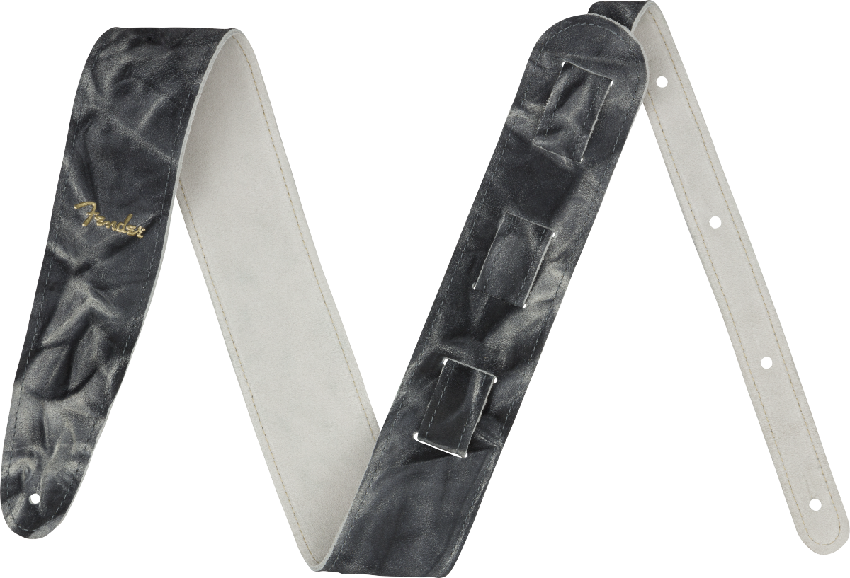 Fender Tie Dye Leather 2" Strap Black