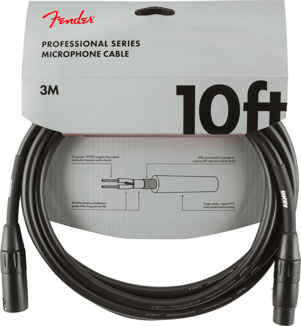Fender Performance Series Microphone Cable, 10', Black