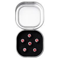 Martin Liquidmetal Bridge Pin Set, Red Dot Chrome