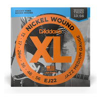 D'Addario EJ22 XL Nickel Wound Electric Guitar Strings, Jazz Medium 13-56