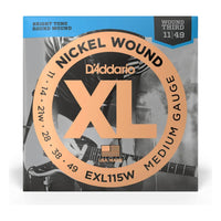 D'Addario EXL115W XL Nickel Wound Electric Guitar Strings, Medium Wound Third 11-49