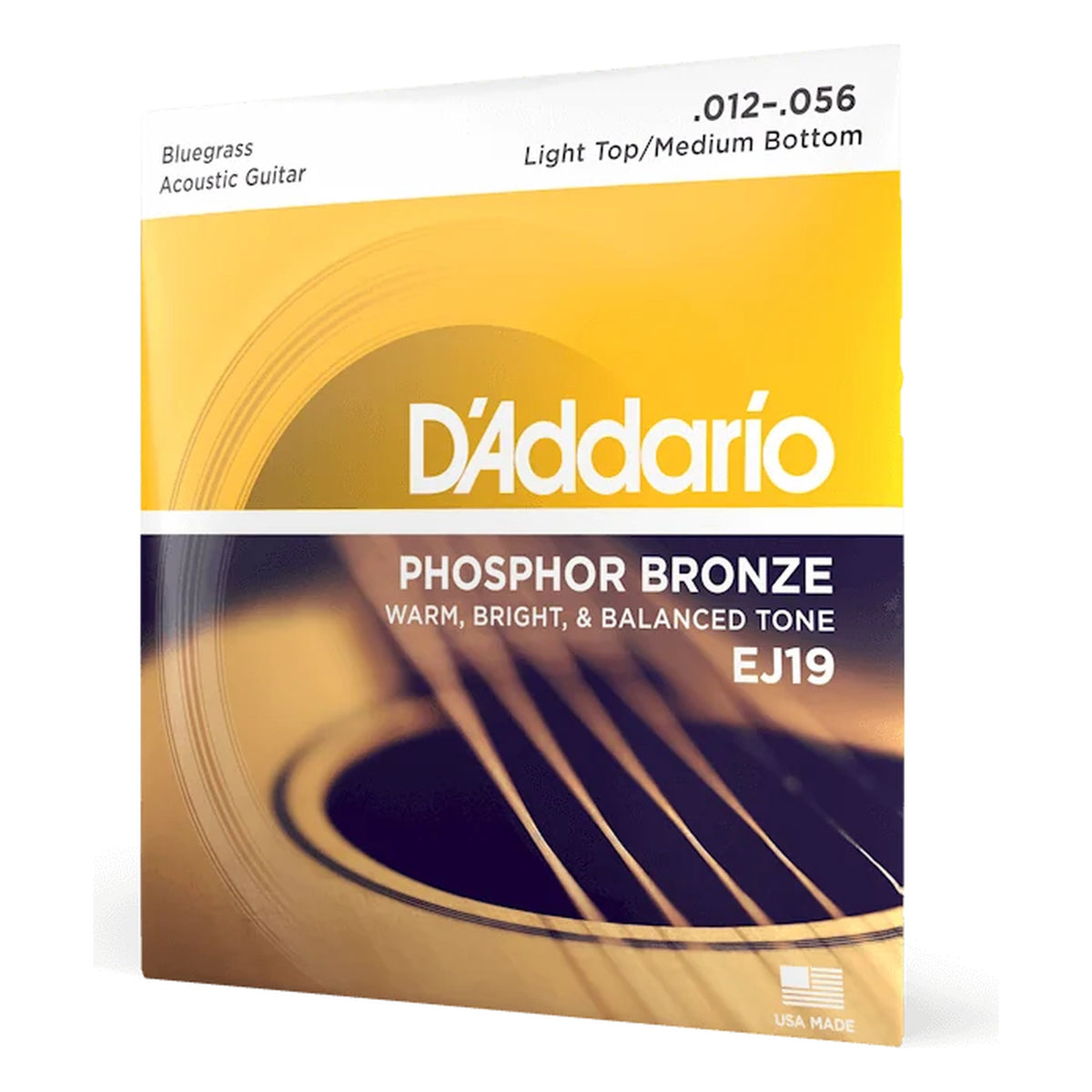 D'Addario EJ19 Phosphor Bronze Acoustic Guitar Strings, Bluegrass 12-56