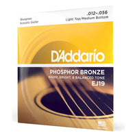 D'Addario EJ19 Phosphor Bronze Acoustic Guitar Strings, Bluegrass 12-56