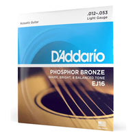 D'Addario EJ16 Phosphor Bronze Acoustic Guitar Strings, Light