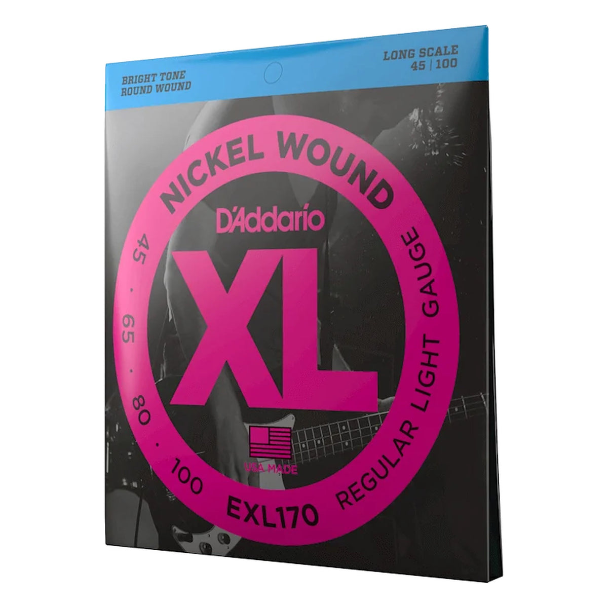 D'Addario EXL170 XL Nickel Wound Bass Strings, Regular Light 45-100, Long Scale