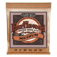Ernie Ball 2144 Earthwood Phosphor Bronze Acoustic Guitar Strings, Medium 13-56