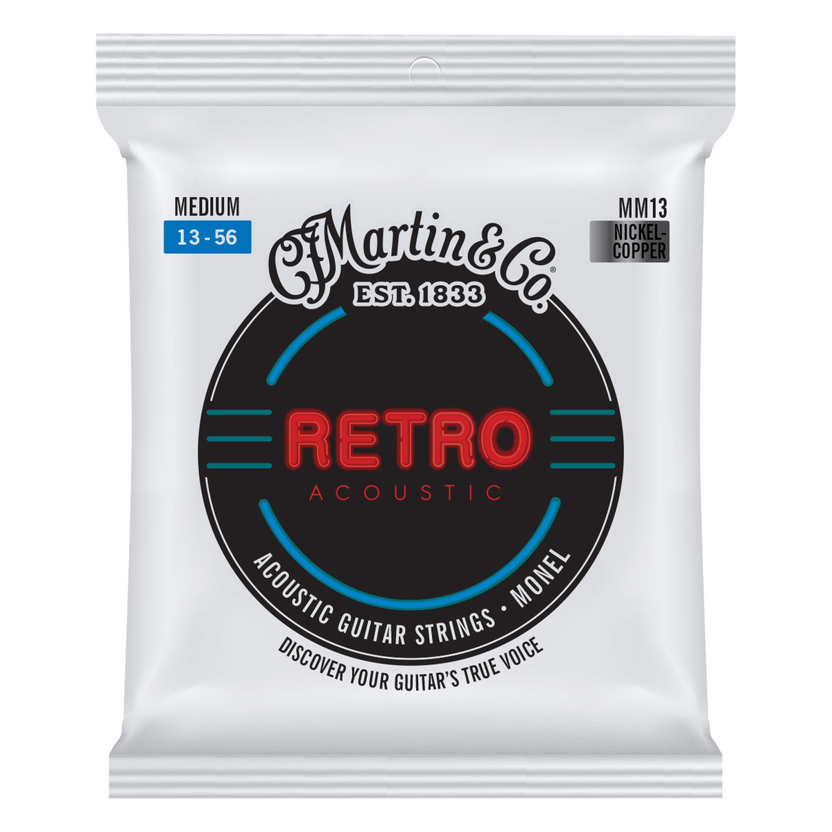 Martin MM13 Retro Monel Acoustic Guitar Strings, Medium 13-56