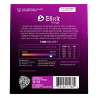 Elixir 11182 80/20 Bronze Acoustic Guitar Strings with NANOWEB Coating, HD Light 13-53
