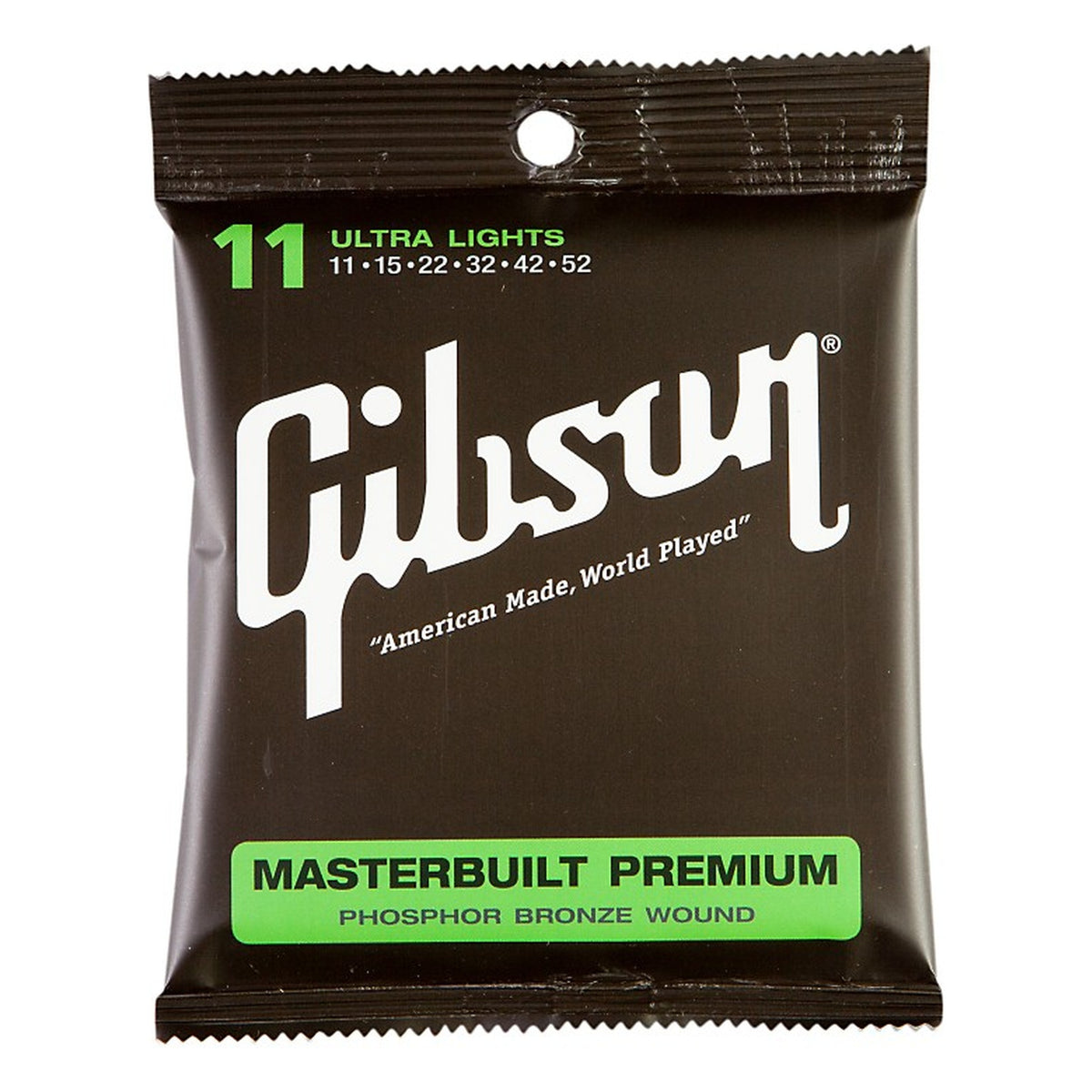 Gibson Masterbuilt Premium Phosphor Bronze Acoustic Guitar Strings, Ultra Lights 11-52
