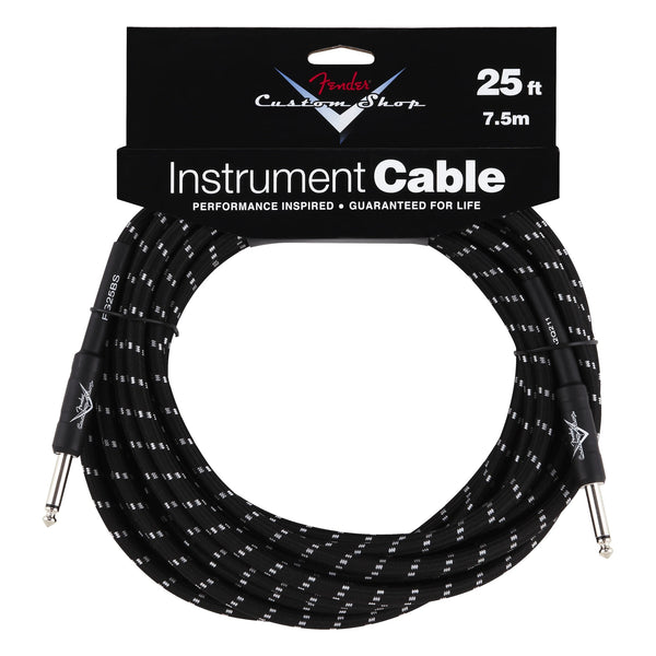 Fender Custom Shop Performance Series Instrument Cable, 25', Black Tweed