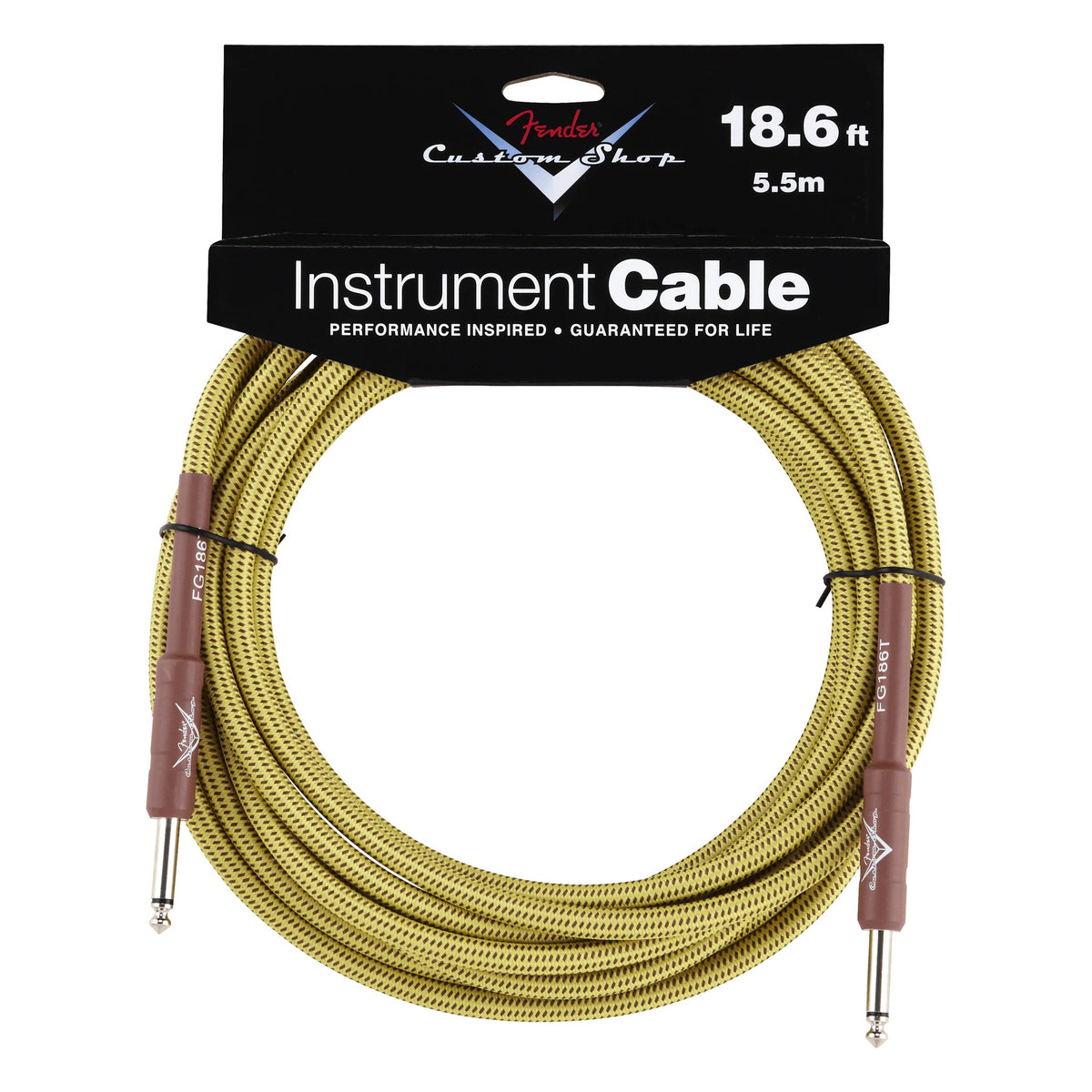 Fender Custom Shop Performance Series Instrument Cable, 18.6', Tweed