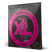 D'Addario ECB81 XL Chromes Flatwound Bass Strings, Light 45-100, Long Scale