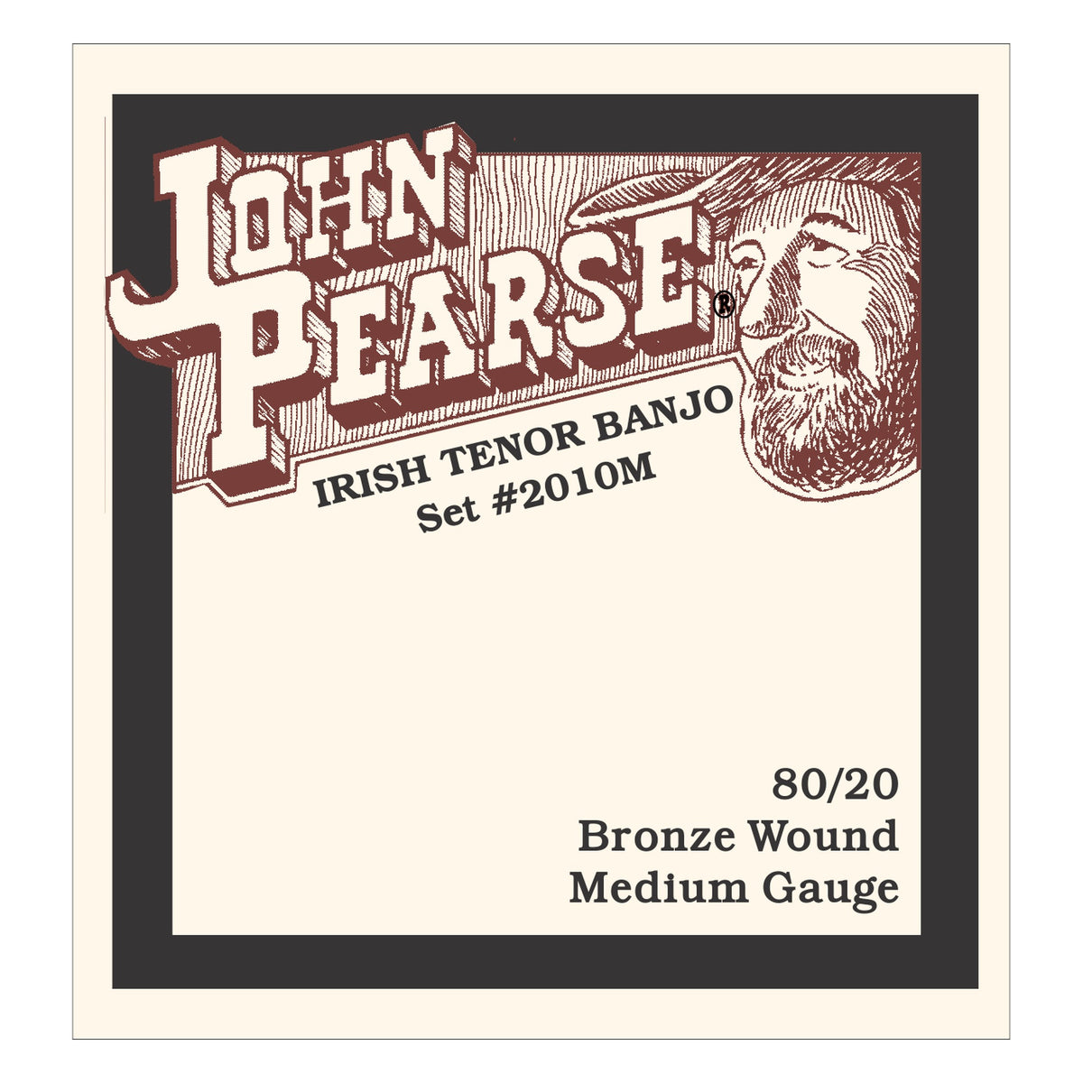 John Pearse 2010M Irish Tenor Banjo Strings, 80/20 Bronze Medium 12-38