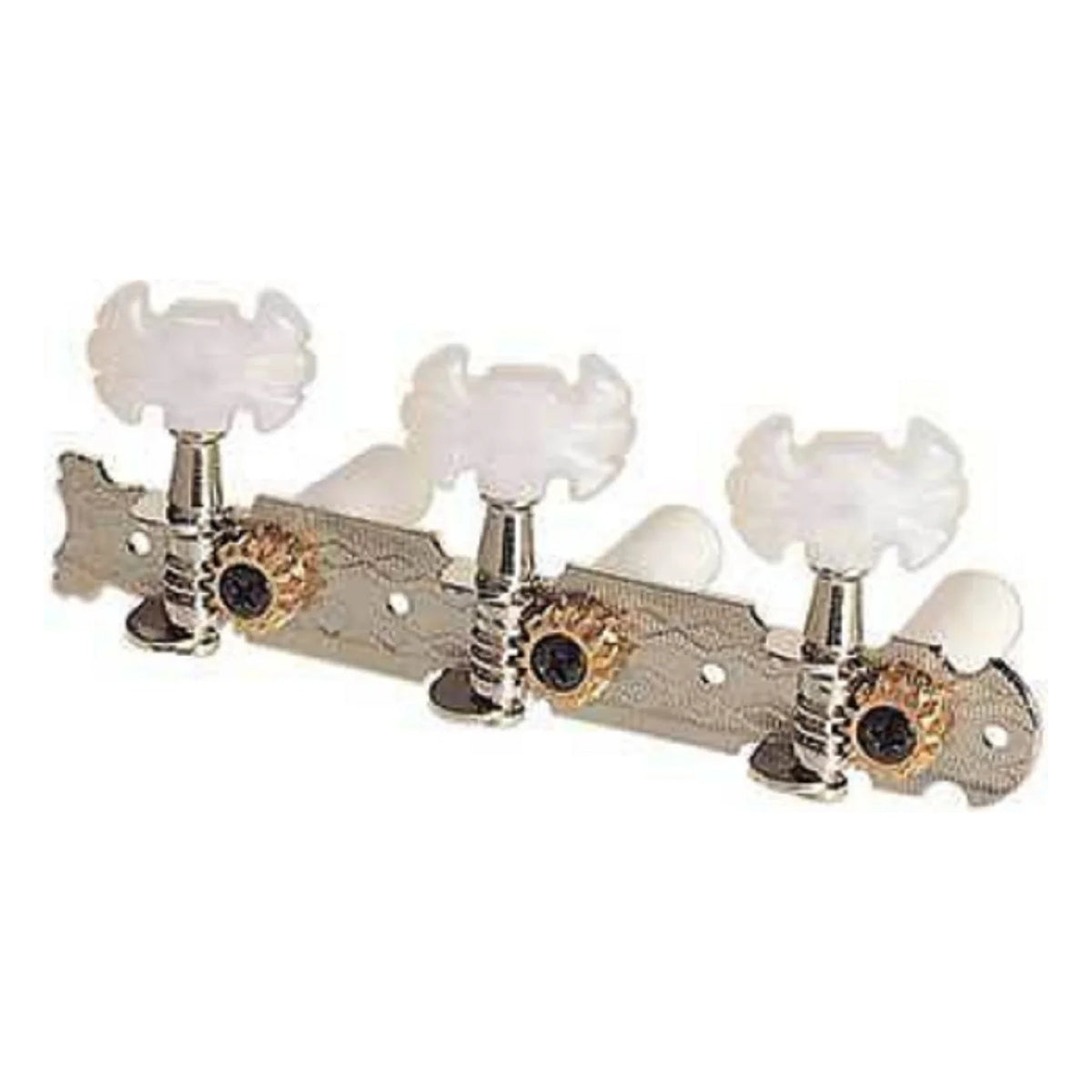 Profile JC59NI Classical Guitar Tuners, 3 per Side, Nickel with Pearloid Buttons