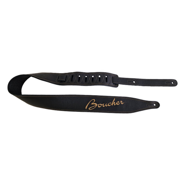 Boucher Deluxe Leather Guitar Strap, Black
