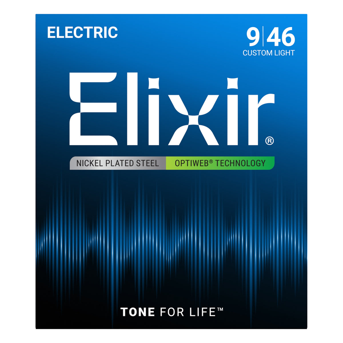 Elixir 19027 Nickel Plated Steel Electric Guitar Strings with OPTIWEB Coating, Custom Light 9-46