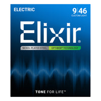 Elixir 19027 Nickel Plated Steel Electric Guitar Strings with OPTIWEB Coating, Custom Light 9-46