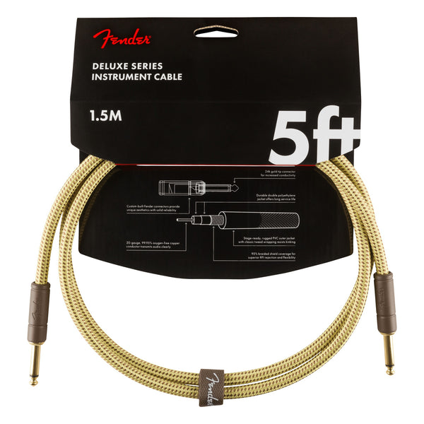 Fender Deluxe Series Instrument Cable, 5', Tweed