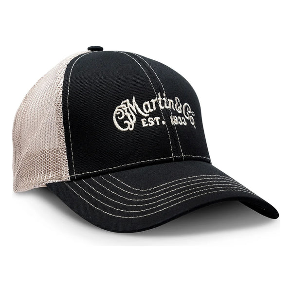 Martin Mesh Trucker Hat with CFM Logo, Black/Tan