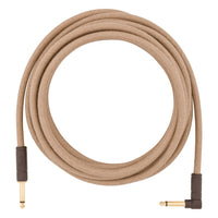 Fender Festival Hemp Instrument Cable, 18.6', Straight/Angle, Natural