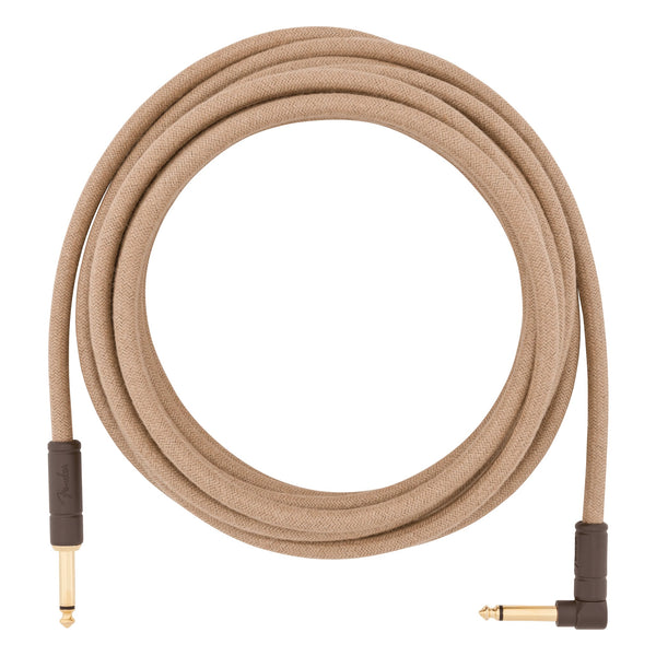 Fender Festival Hemp Instrument Cable, 18.6', Straight/Angle, Natural