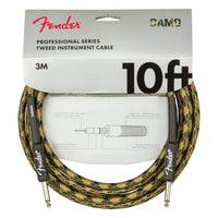 Fender Professional Series Camo Instrument Cable, 10', Woodland Camo