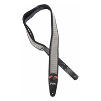 RightOn! Mojo Reverb Guitar Strap, Silver with Black Tolex