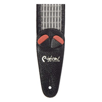 RightOn! Mojo Reverb Guitar Strap, Silver with Black Tolex
