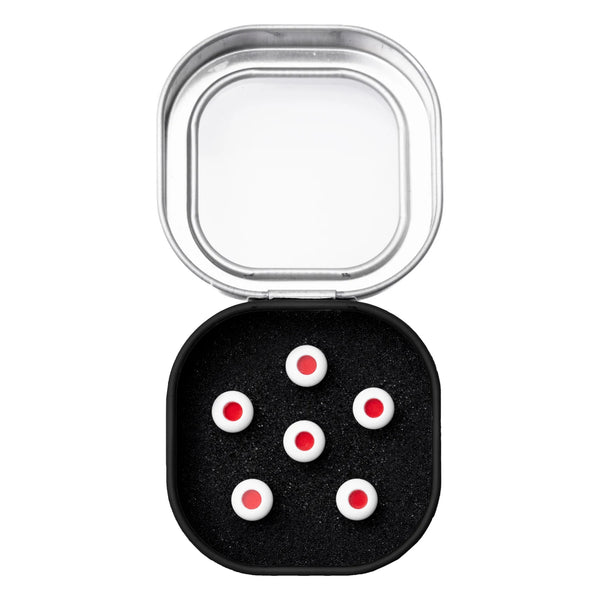 Luxe by Martin Liquidmetal Bridge Pins, Bone with Red Inlay (Set of 6)