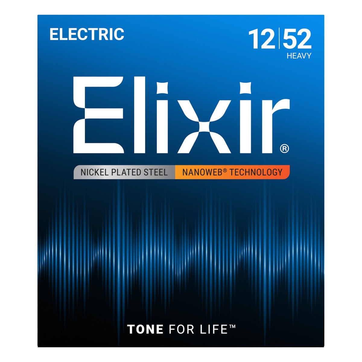 Elixir 12152 Nickel Plated Steel Electric Guitar Strings with NANOWEB Coating, Heavy 12-52