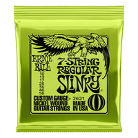 Ernie Ball 2621 Regular Slinky 7-String Nickel Wound Electric Guitar Strings, 10-56