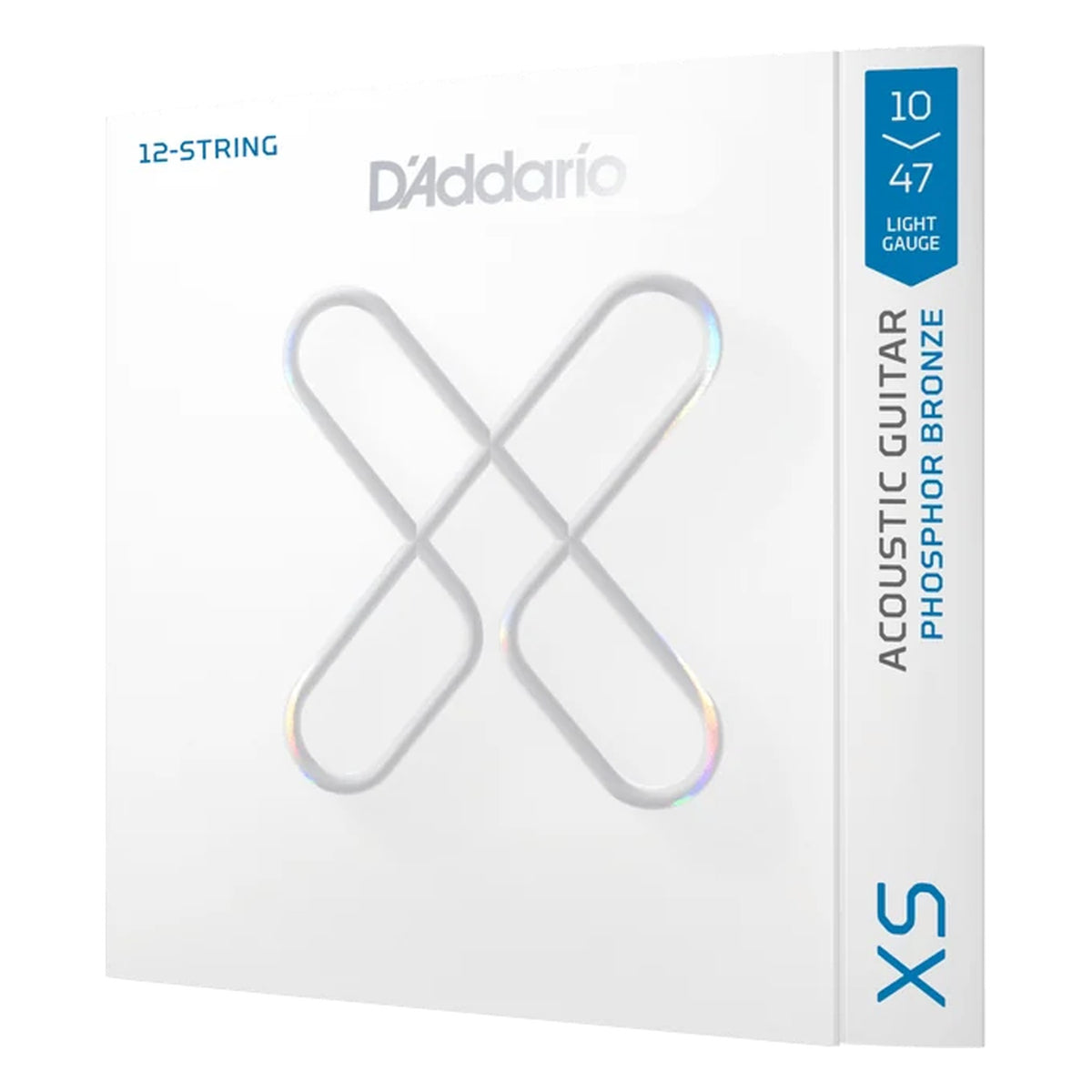 D'Addario XSAPB1047-12 XS Phosphor Bronze Coated 12-String Acoustic Guitar Strings, Light 10-47