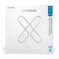 D'Addario XSAPB1047-12 XS Phosphor Bronze Coated 12-String Acoustic Guitar Strings, Light 10-47