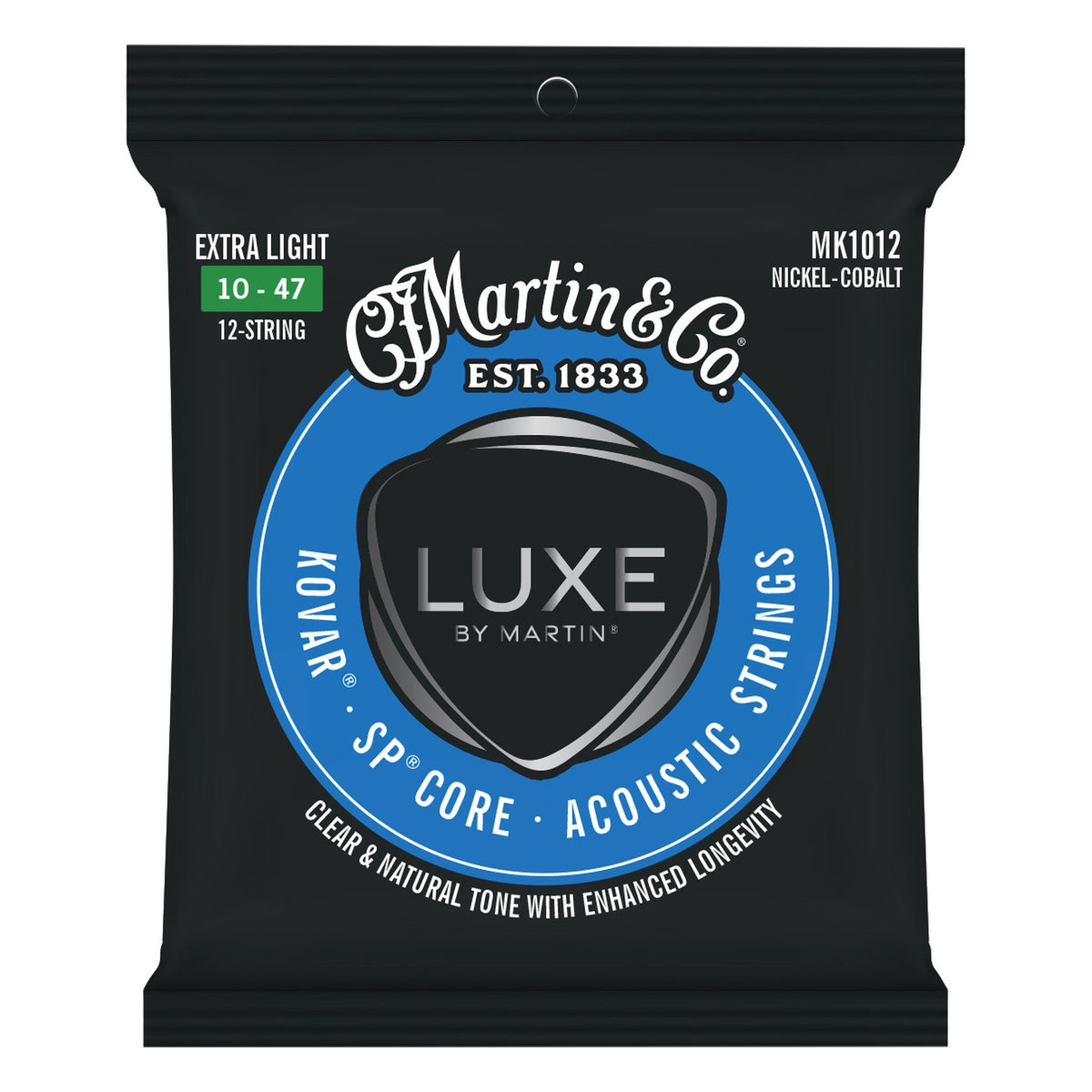 Martin MK1012 Luxe Kovar 12-String Acoustic Guitar Strings, Extra Light 10-47