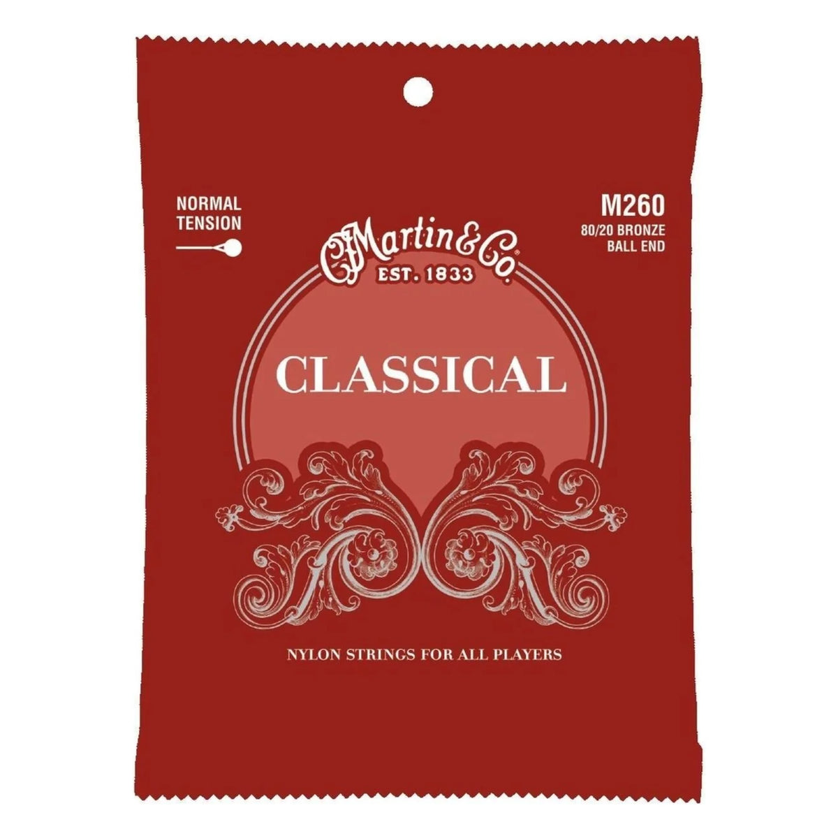 Martin M260 Classical Guitar Strings, Normal Tension, Ball End