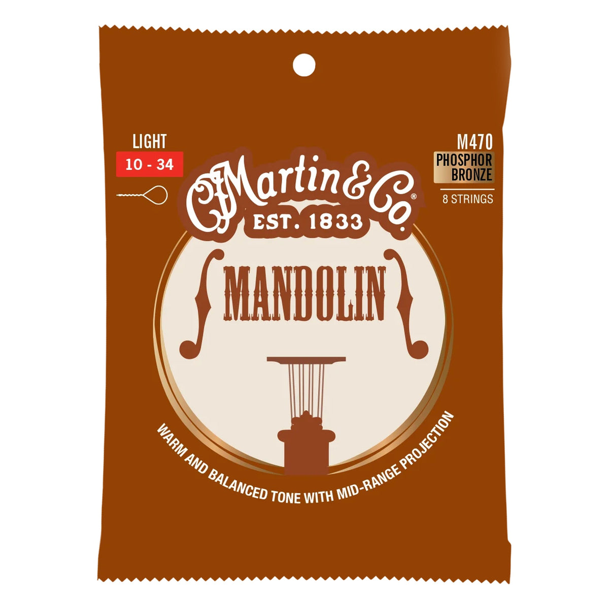 Martin M470 Phosphor Bronze Mandolin Strings, Light 10-34