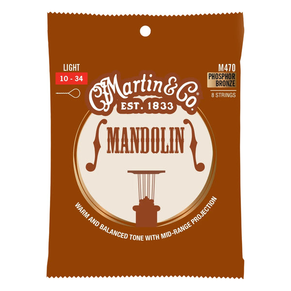 Martin M470 Phosphor Bronze Mandolin Strings, Light 10-34