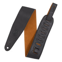 Levy's Stratus Series 3" Garment Leather Guitar Strap, Black & Honey (MGS44ST3-BLK-HNY)