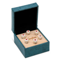 Taylor Custom Water Buffalo Bone Bridge Pins, White with Red Opal Inlay (Set of 6)