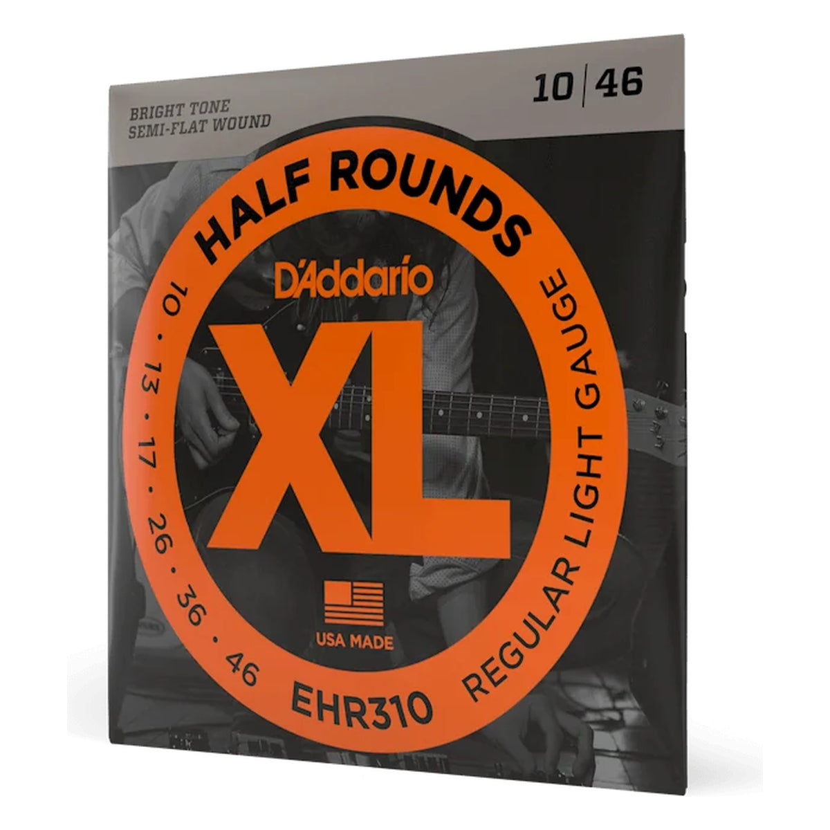 D'Addario EHR310 XL Half Rounds Electric Guitar Strings, Regular Light 10-46