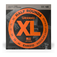 D'Addario EHR310 XL Half Rounds Electric Guitar Strings, Regular Light 10-46